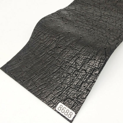 オーストリッチ革【33×11cm/0.7mm】ブラック/Sランク/d8688
