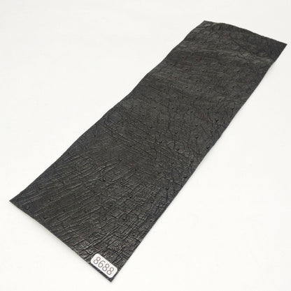 オーストリッチ革【33×11cm/0.7mm】ブラック/Sランク/d8688