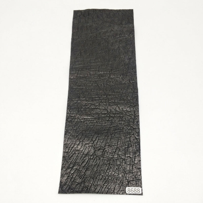 オーストリッチ革【33×11cm/0.7mm】ブラック/Sランク/d8688