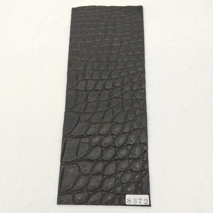 ワニヌメ革/クロコダイル【8×21cm/1.6mm】墨色/ツヤ弱/Sランク/w8372