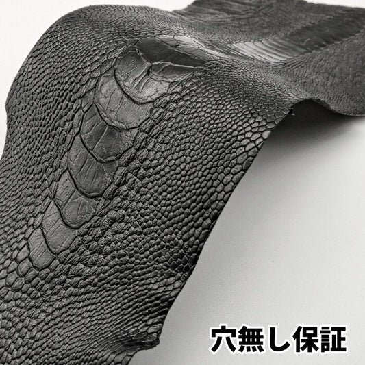 オーストレッグ革【穴無し保証】ブラック/ツヤ有/dl51
