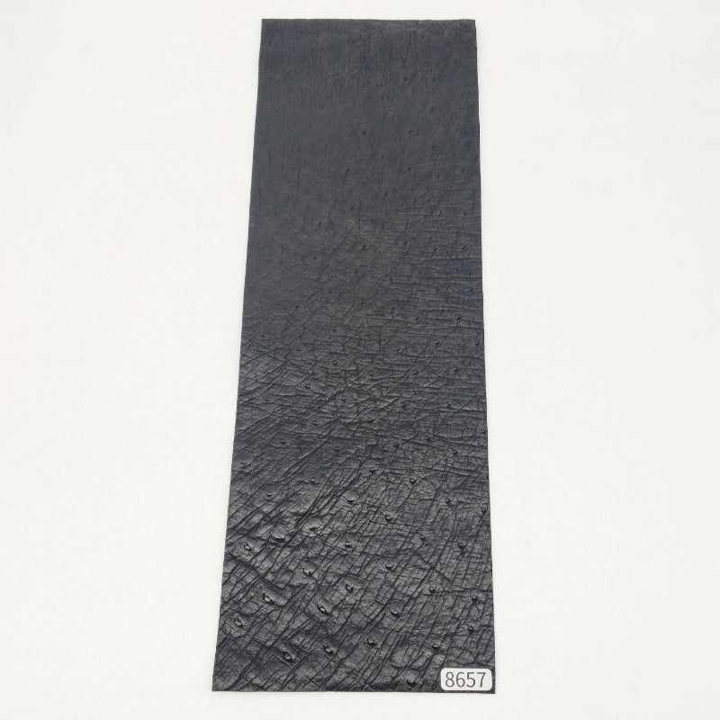 オーストリッチ革【33×11cm/0.6mm】ブラック/Sランク/d8657