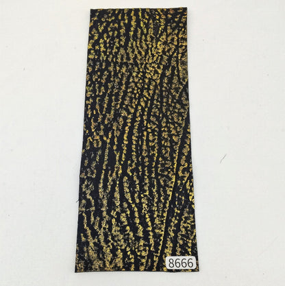 サメ革【8×21cm/1.2mm】黒×虹色ゴールド/Aランク/s8666
