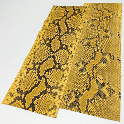 ヘビ革/Dパイソン【33×11cm】マスタード/マット/腹割/hpp-09