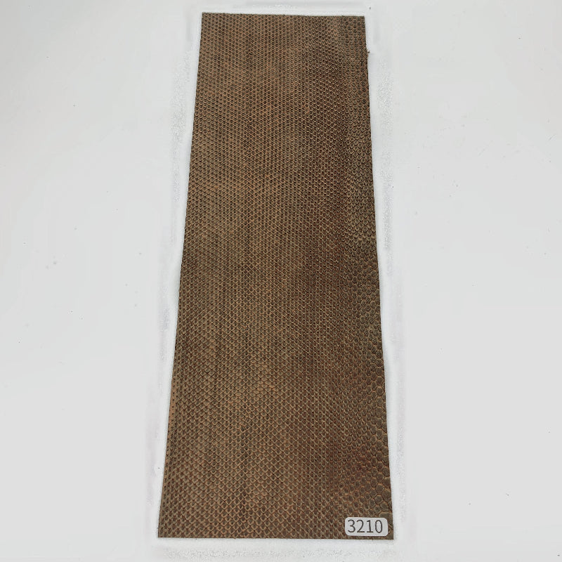 ヘビ革/ボア【33×11cm/0.5mm】デニム調ブラウン/Aランク/h3210