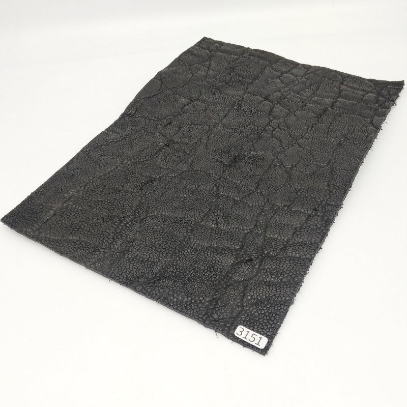 ゾウ革【A4/2.9mm】ブラック/ツヤ弱/Sランク/z3151