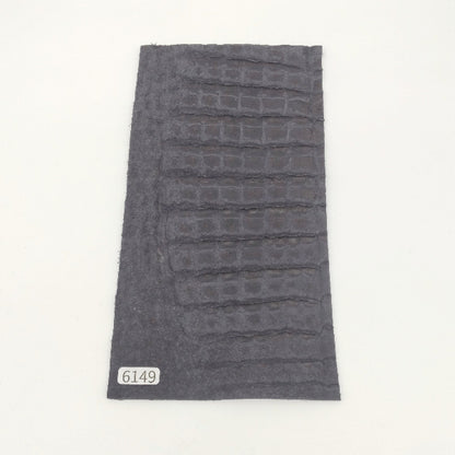 ワニ革/カイマン【11×21cm/1.3mm】墨黒色/マット/Aランク/w6149