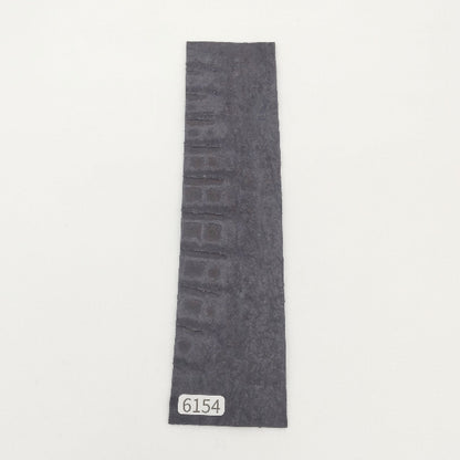 ワニ革/カイマン【5×21cm/1.3mm】墨黒色/マット/Sランク/w6154