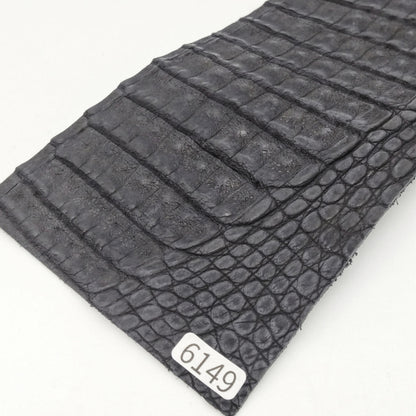 ワニ革/カイマン【11×21cm/1.3mm】墨黒色/マット/Aランク/w6149