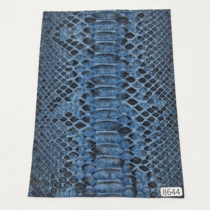 ヘビ革/Dパイソン【A5/0.9mm】天然藍染/Sランク/h8644