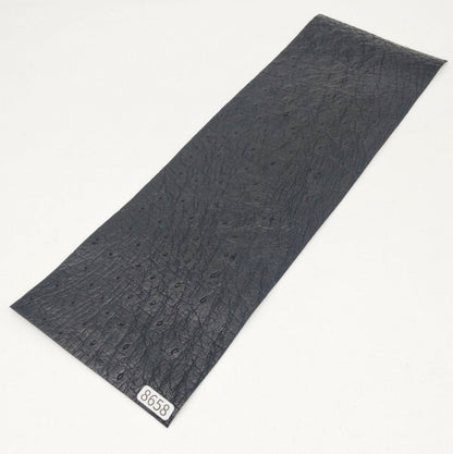オーストリッチ革【33×11cm/0.7mm】ブラック/Sランク/d8658