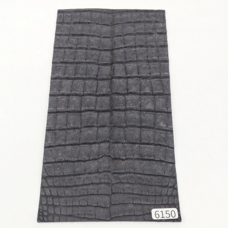 ワニ革/カイマン【11×21cm/1.3mm】墨黒色/マット/特Sランク/w6150