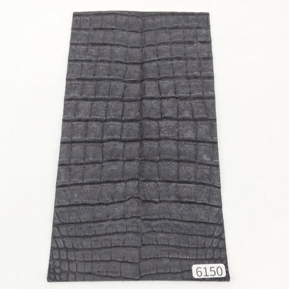 ワニ革/カイマン【11×21cm/1.3mm】墨黒色/マット/特Sランク/w6150