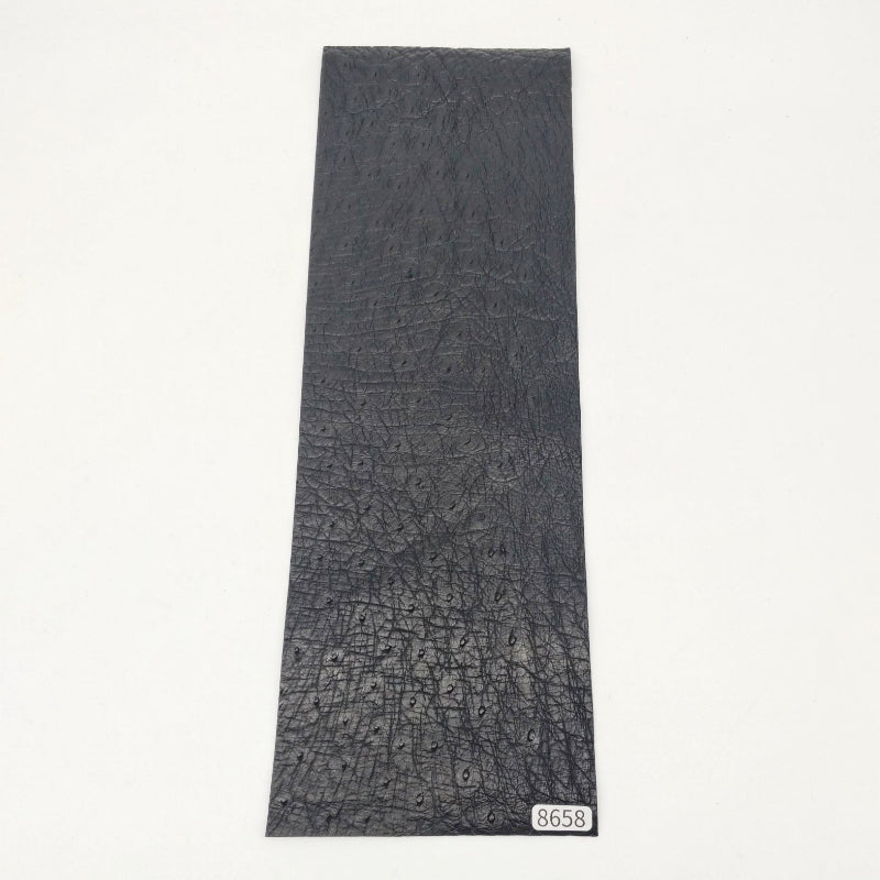 オーストリッチ革【33×11cm/0.7mm】ブラック/Sランク/d8658