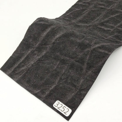 ゾウ革【33×11cm/0.6~0.7mm】ブラック/マット/Aランク/z3252