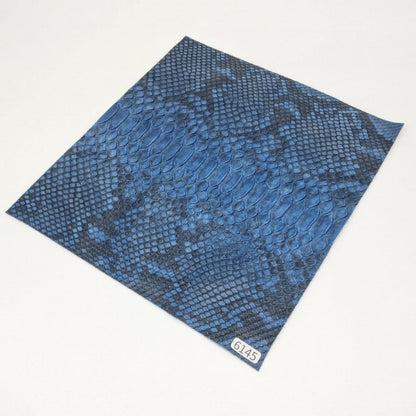 ヘビ革/Dパイソン【24×22cm/0.7mm】天然藍染/Sランク/h6145