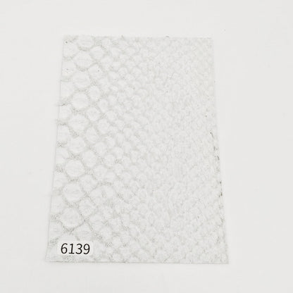 ヘビ革/Dパイソン【ハガキ/0.6mm】ホワイト/ツヤ弱/背割/Sランク/h6139