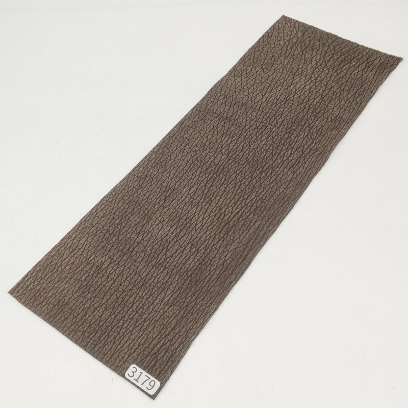 サメ革【33×11cm/0.7mm】濃茶/デニム調加工/Sランク/s3179