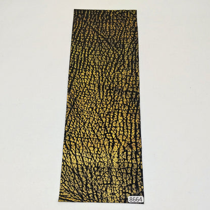 サメ革【33×11cm/0.7mm】黒×虹色ゴールド/Sランク/s8664
