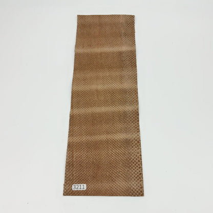 ヘビ革/ボア【33×11cm/0.5mm】デニム調ブラウン/Aランク/h3211