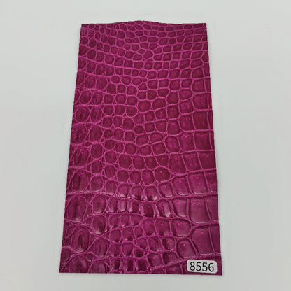 ワニ革/ナイルクロコ【11×21cm/0.9mm】ラズベリー/ツヤ強/Sランク/w8556
