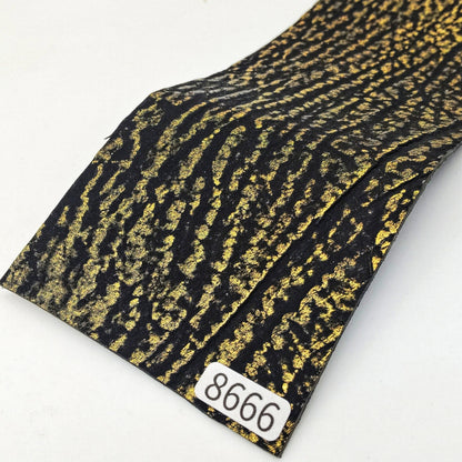 サメ革【8×21cm/1.2mm】黒×虹色ゴールド/Aランク/s8666
