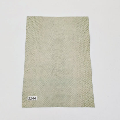 ヘビ革/ボア【A5/0.3mm】デニム調ペールホワイト/Aランク/h3244