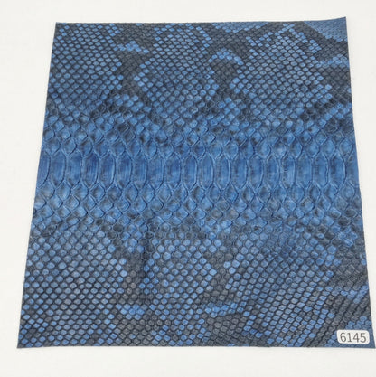 ヘビ革/Dパイソン【24×22cm/0.7mm】天然藍染/Sランク/h6145