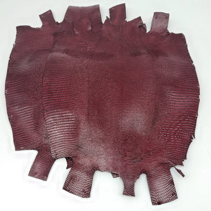 トカゲ革【最大幅24cm前後】ワイン/ツヤ強/腹割/t619