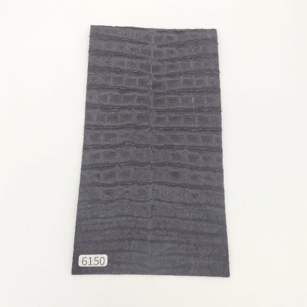 ワニ革/カイマン【11×21cm/1.3mm】墨黒色/マット/特Sランク/w6150