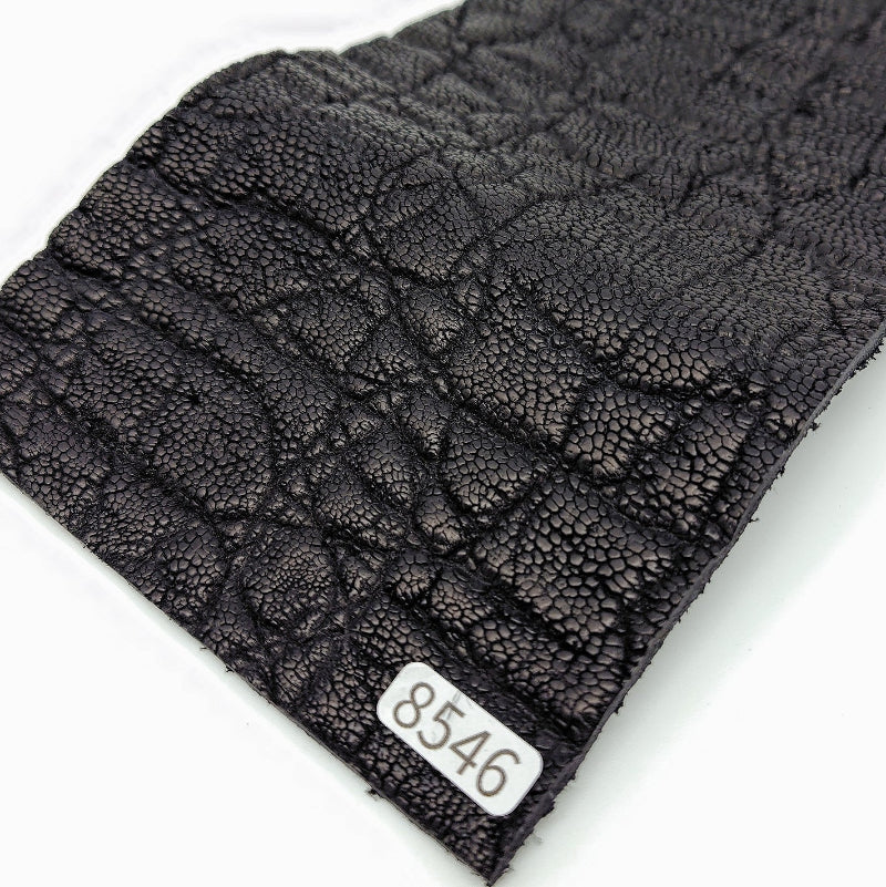 ゾウ革鼻部【11×21cm/2.5mm】ブラック/マット/Sランク/z8546