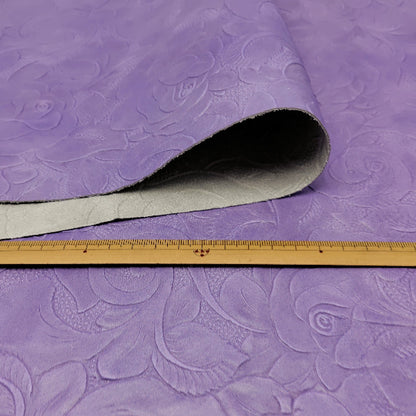 牛革【大ハギレ合計20デシ/0.8mm】ラベンダー/花柄型押/gt-235