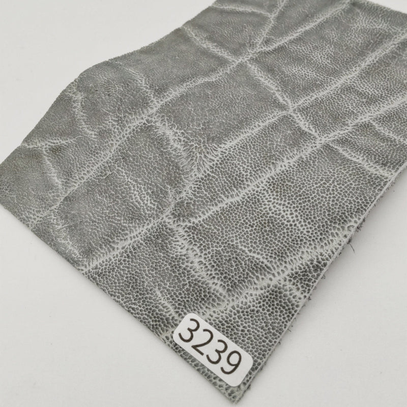 ゾウ革【ハガキ/2.0mm】グレー/マット/Sランク/z3239