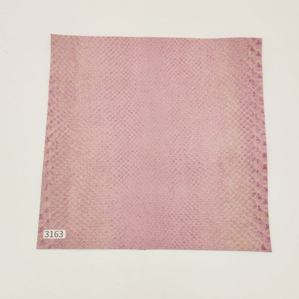 ヘビ革/ボア【21×21cm/0.7mm】デニム調ラベンダー/Aランク/h3163