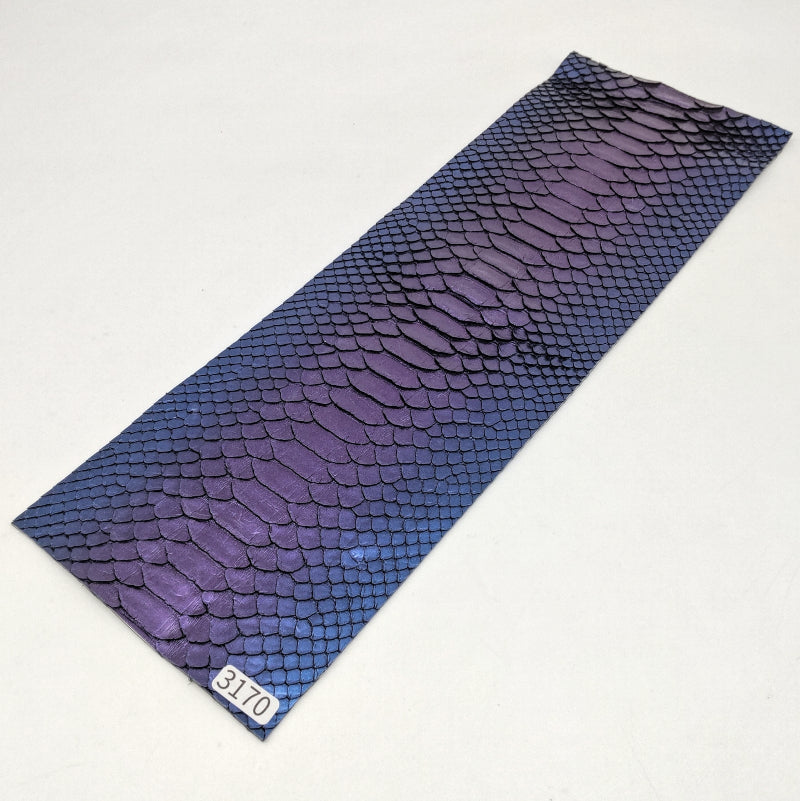 ヘビ革/Dパイソン【33×11cm/0.9mm】メタリック パープル&ブルー/Sランク/h3170