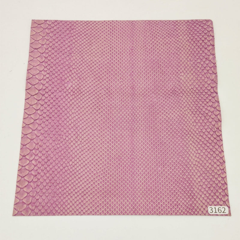ヘビ革/ボア【24×22cm/0.7mm】デニム調ラベンダー/Aランク/h3162