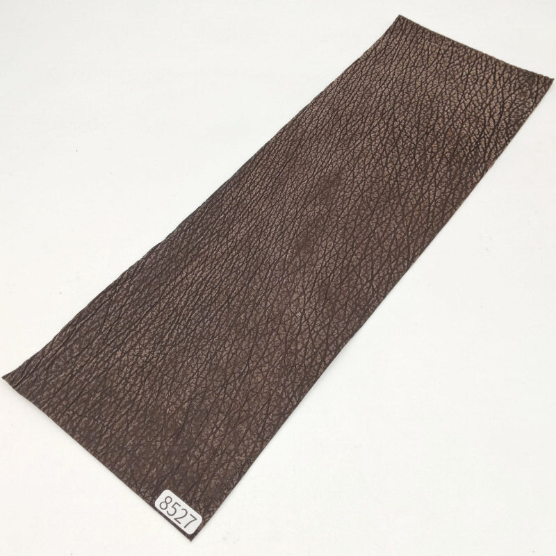 サメ革【33×11cm/0.7mm】濃茶/デニム調加工/Sランク/s8527