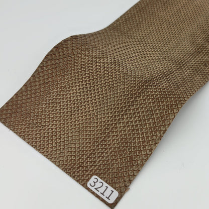ヘビ革/ボア【33×11cm/0.5mm】デニム調ブラウン/Aランク/h3211