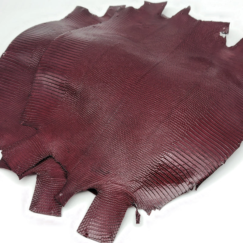 トカゲ革【最大幅24cm前後】ワイン/ツヤ強/腹割/t619