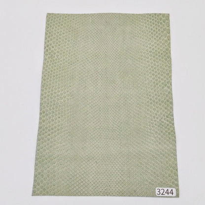 ヘビ革/ボア【A5/0.3mm】デニム調ペールホワイト/Aランク/h3244