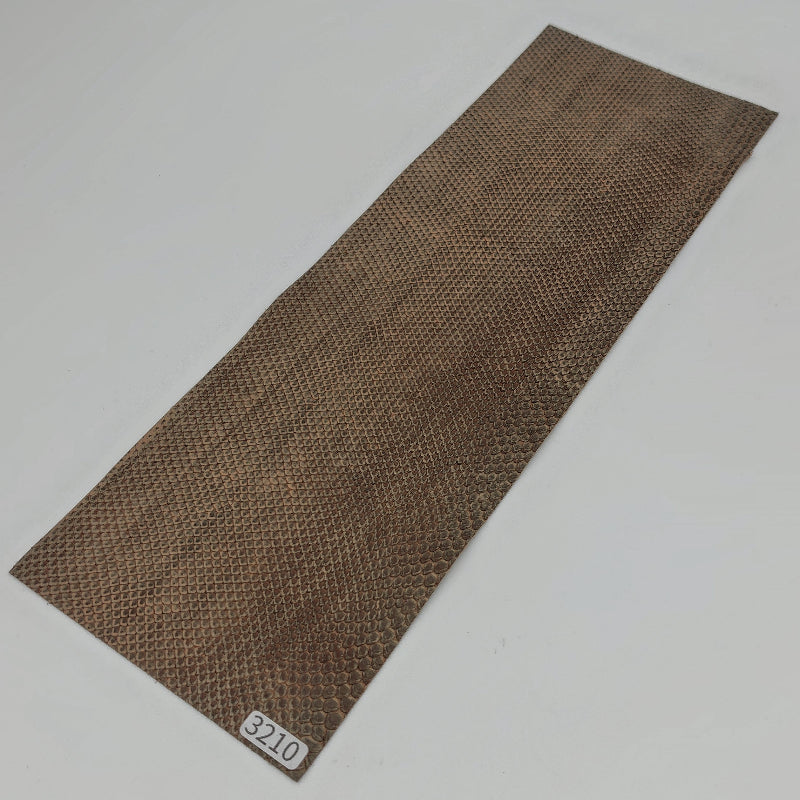 ヘビ革/ボア【33×11cm/0.5mm】デニム調ブラウン/Aランク/h3210
