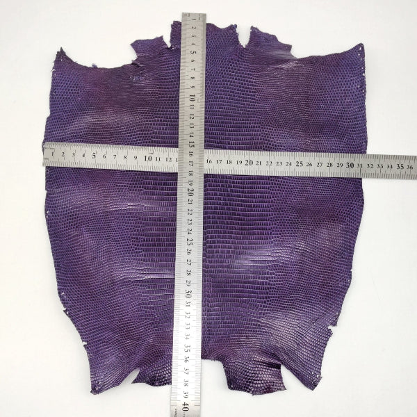 トカゲ革【最大幅30cm】パープル/ツヤ強/背割/8609