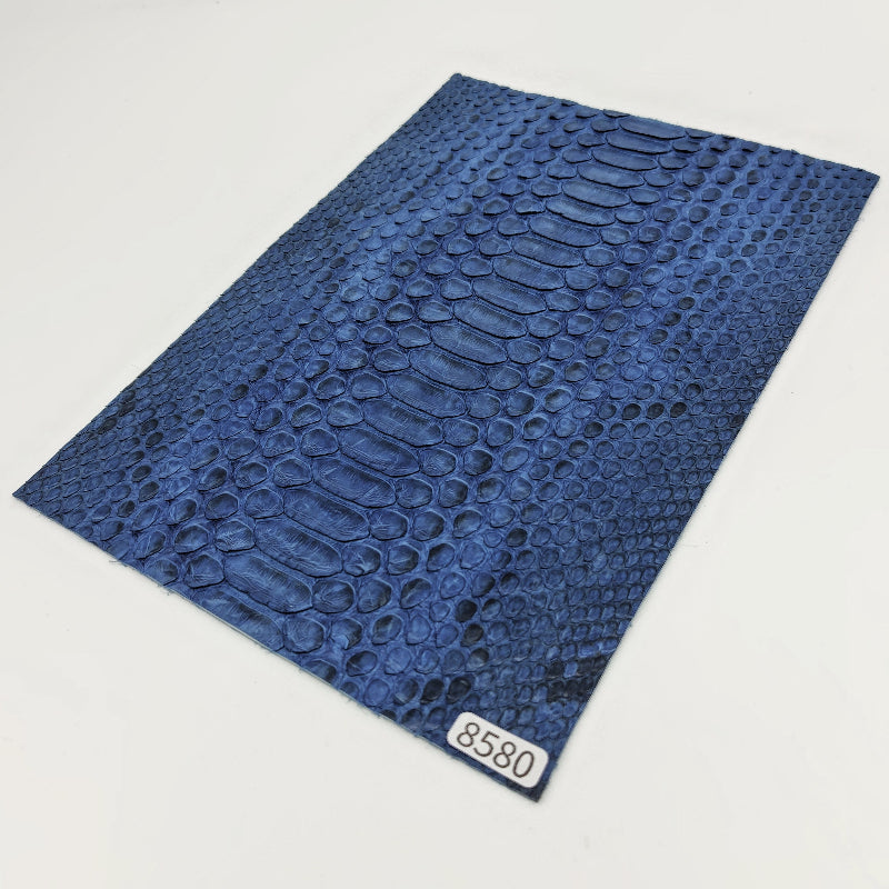ヘビ革/Dパイソン【A5/0.8mm】天然藍染/Sランク/h8580
