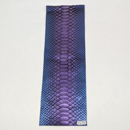 ヘビ革/Dパイソン【33×11cm/0.9mm】メタリック パープル&ブルー/Sランク/h3170