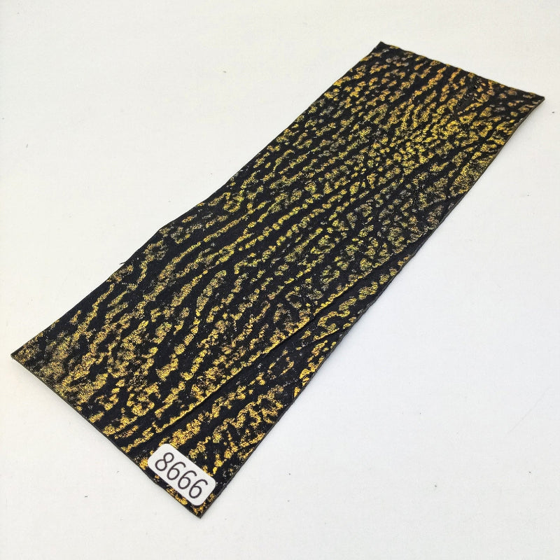 サメ革【8×21cm/1.2mm】黒×虹色ゴールド/Aランク/s8666