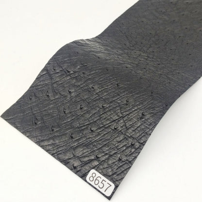 オーストリッチ革【33×11cm/0.6mm】ブラック/Sランク/d8657