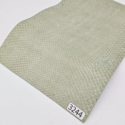 ヘビ革/ボア【A5/0.3mm】デニム調ペールホワイト/Aランク/h3244