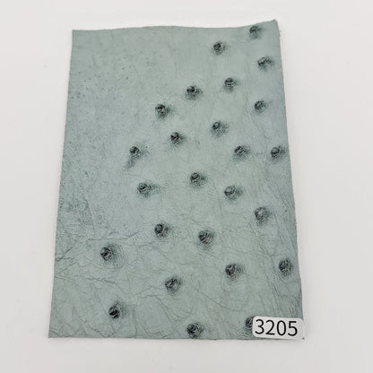 オーストリッチ革【ハガキ/1.2mm】ベビーブルー/特Sランク/d3205