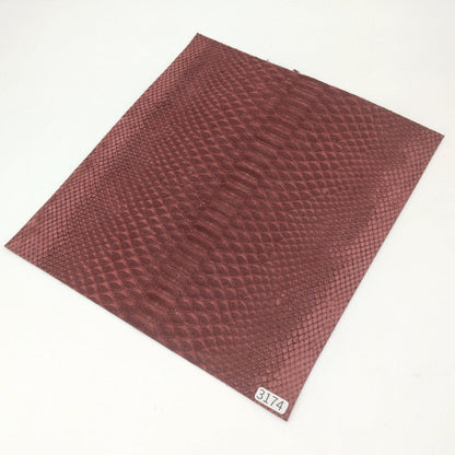 ヘビ革/ヒイロニシキヘビ【24×22cm/0.8mm】デニム調ワイン/Aランク/h3174