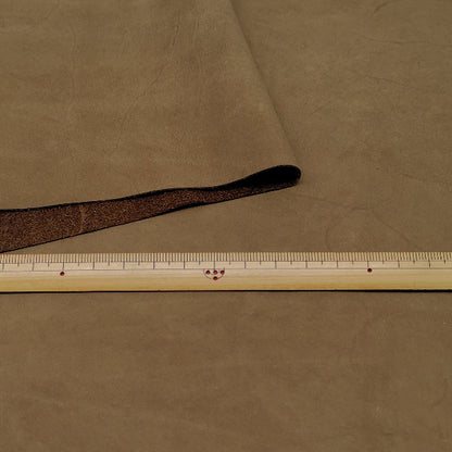 牛革【大ハギレ合計20デシ/0.6mm】カーキブラウン/ヌバック仕上/gt-241